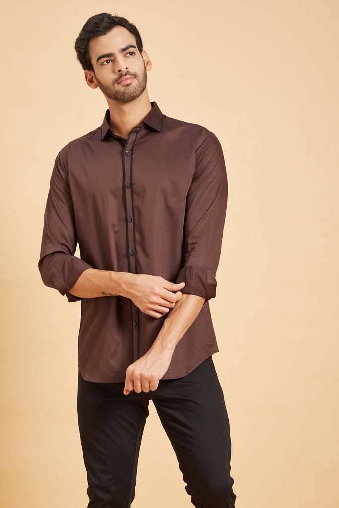 Brunette Pattern Designer Men's Shirt by Hilo Design