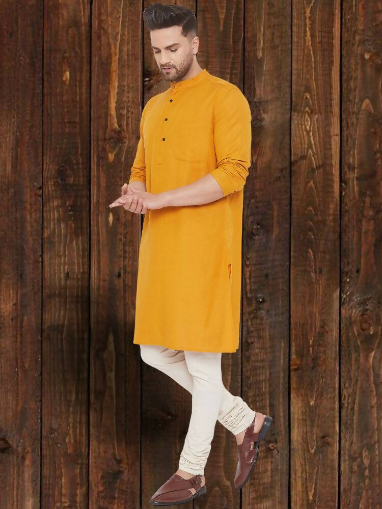Even Apparels Pure Cotton Yellow Kurta - Yellow