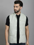 Even Apparels Nehru Jacket With Welt Pockets - Green