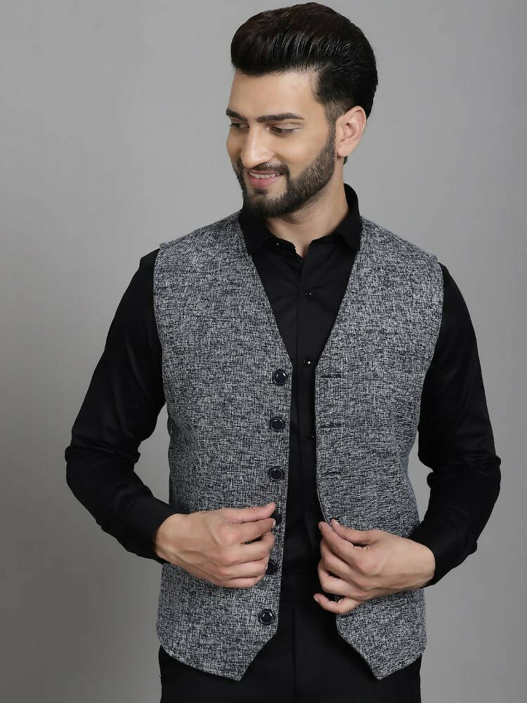 Even Apparels Solid Waistcoat - Blue