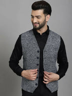 Even Apparels Solid Waistcoat - Blue