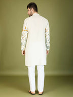 Vastranavya Exclusive Wedding Wear Viscose Rayon Thread Embroidered Work Kurta