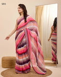 Pink Georgette Designer Printed Ready To Wear Saree - Ibiza