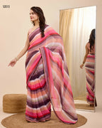Pink Georgette Designer Printed Ready To Wear Saree - Ibiza