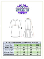 Vastranavya Turquoise Star Georgette with Embroidery Beads Sequins Work Fancy Kurti & Lehenga