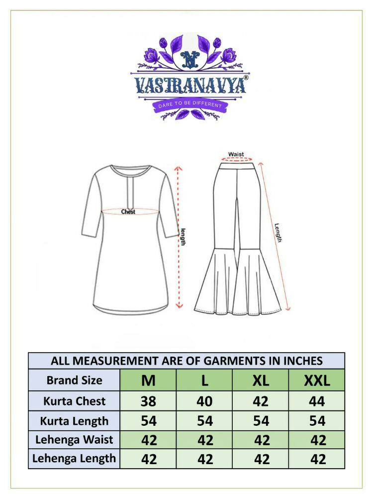 Vastranavya Turquoise Star Georgette with Embroidery Beads Sequins Work Fancy Kurti & Lehenga