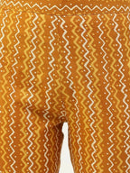 FIORRA Women's Yellow Cotton Straight Kurta Pant With Dupatta