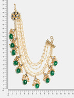 Ruby Raang Green Emerald Gold Plated Kaan Chain