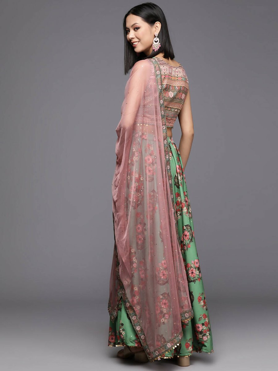 Ahalyaa Women's Traditional wear Lehenga Choli - Green