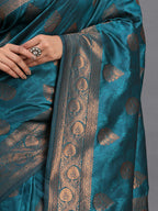 Shree Shyam Fashion Silk Teal Blue Saree - Distacart