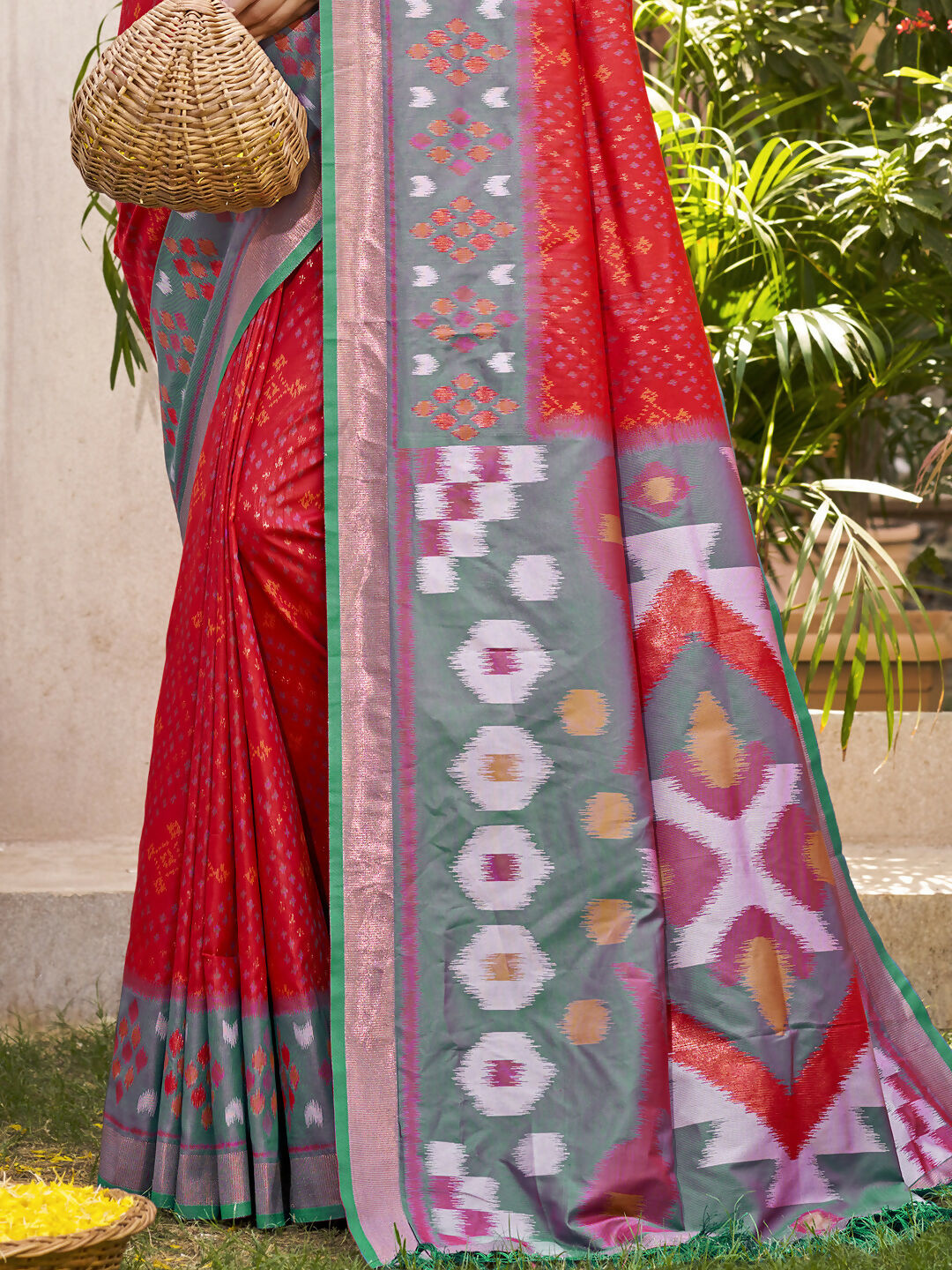 Shree Shyam Fashion Pochampalli Silk Yellow Saree - Distacart