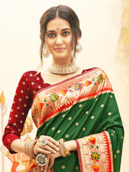 Anaita D Green Silk Saree With Blouse Piece - Distacart
