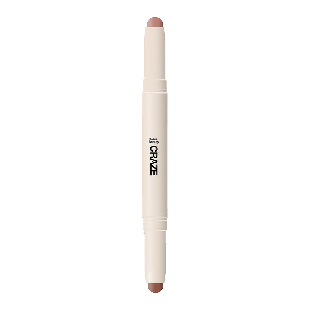 Swiss Beauty CRAZE Duo 2 In 1 Satin Matte Finish Lipstick Non-Transfer Lip Colour - 03 Choco Spice - Distacart