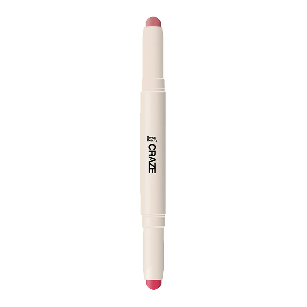 Swiss Beauty CRAZE Duo 2 In 1 Satin Matte Finish Lipstick Non-Transfer Lip Colour - 04 Terrafic Pink - Distacart