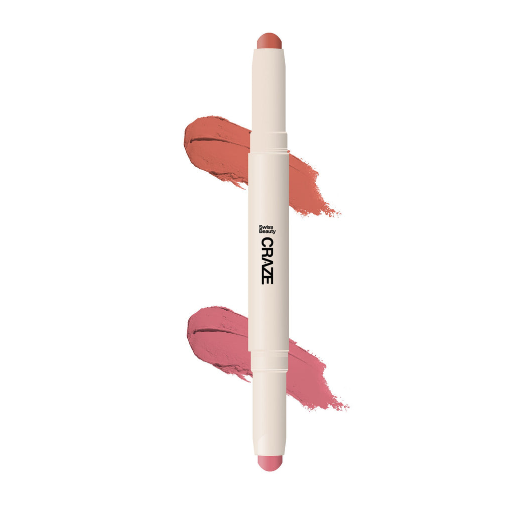 Swiss Beauty CRAZE Duo 2 In 1 Satin Matte Finish Lipstick Non-Transfer Lip Colour - 05 Peach Me Pink - Distacart