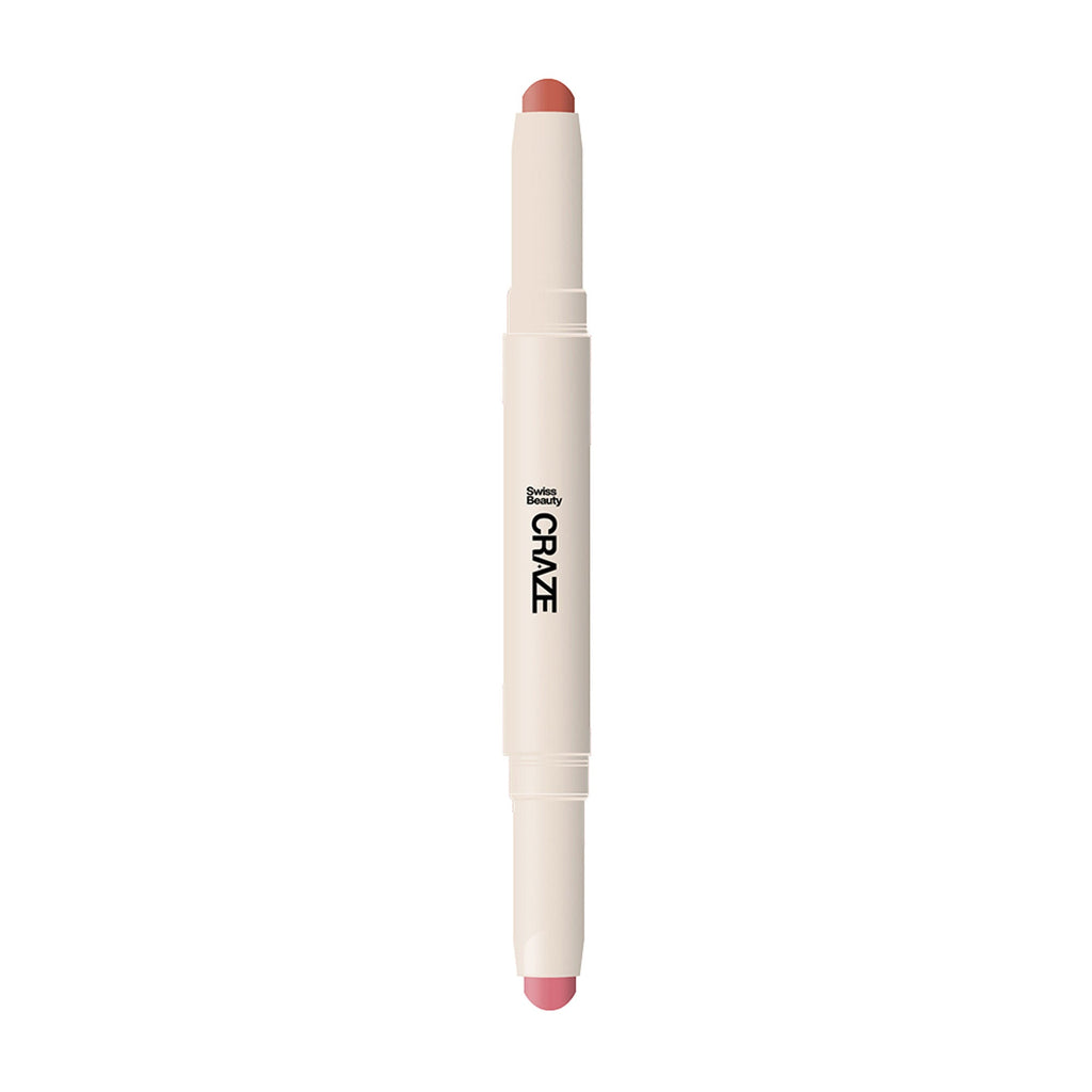 Swiss Beauty CRAZE Duo 2 In 1 Satin Matte Finish Lipstick Non-Transfer Lip Colour - 05 Peach Me Pink - Distacart