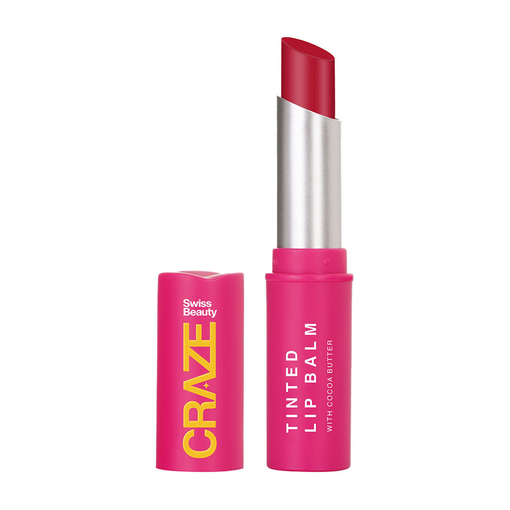 Swiss Beauty CRAZE Tinted Weightless Sheer Coverage Lip Balm With Cocoa Butter - 02 Sugar Rose - Distacart