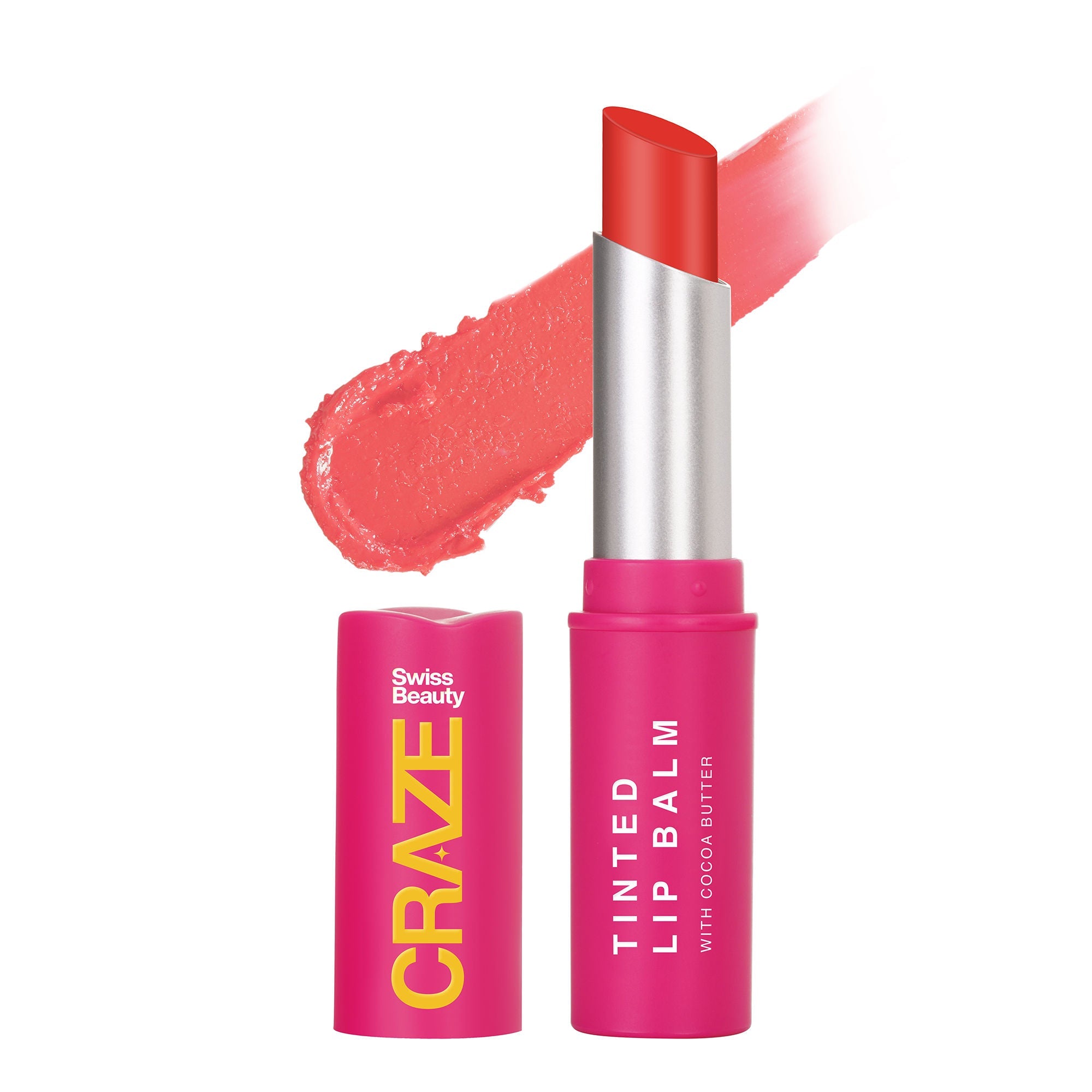 Swiss Beauty CRAZE Tinted Weightless Sheer Coverage Lip Balm With Cocoa Butter - 03 Cherry Crush - Distacart