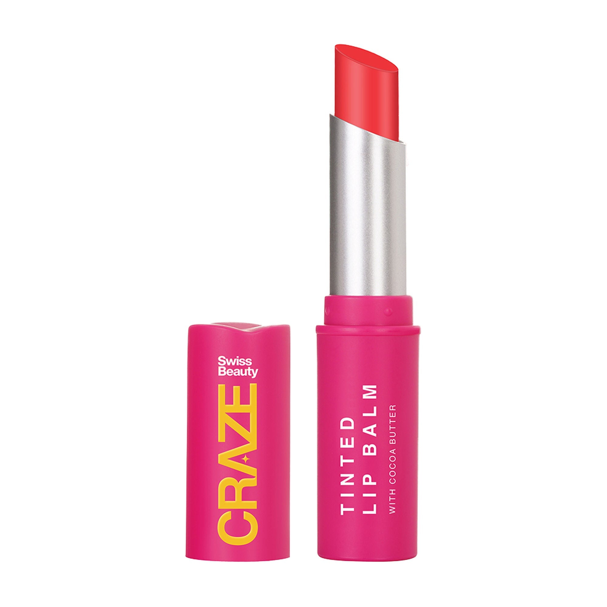 Swiss Beauty CRAZE Tinted Weightless Sheer Coverage Lip Balm With Cocoa Butter - 04 Coral Pink - Distacart