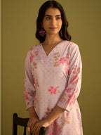 Indo Era Women Floral Printed Regular Kurta with Trousers - Distacart