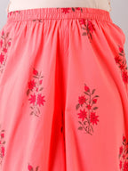 HERE&NOW Floral Printed Gotta Patti Regular Kurta with Palazzos