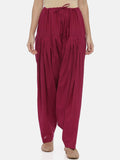 Souchii Maroon Solid Regular-Fit High-Rise Patiala - Distacart