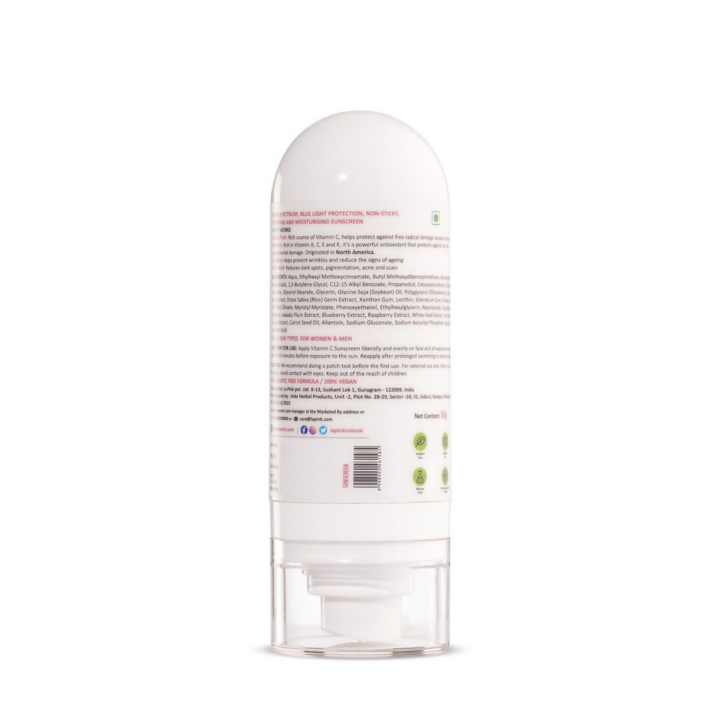 La Pink Vitamin C Sunscreen SPF 50 Pa++++ For All Skin Types