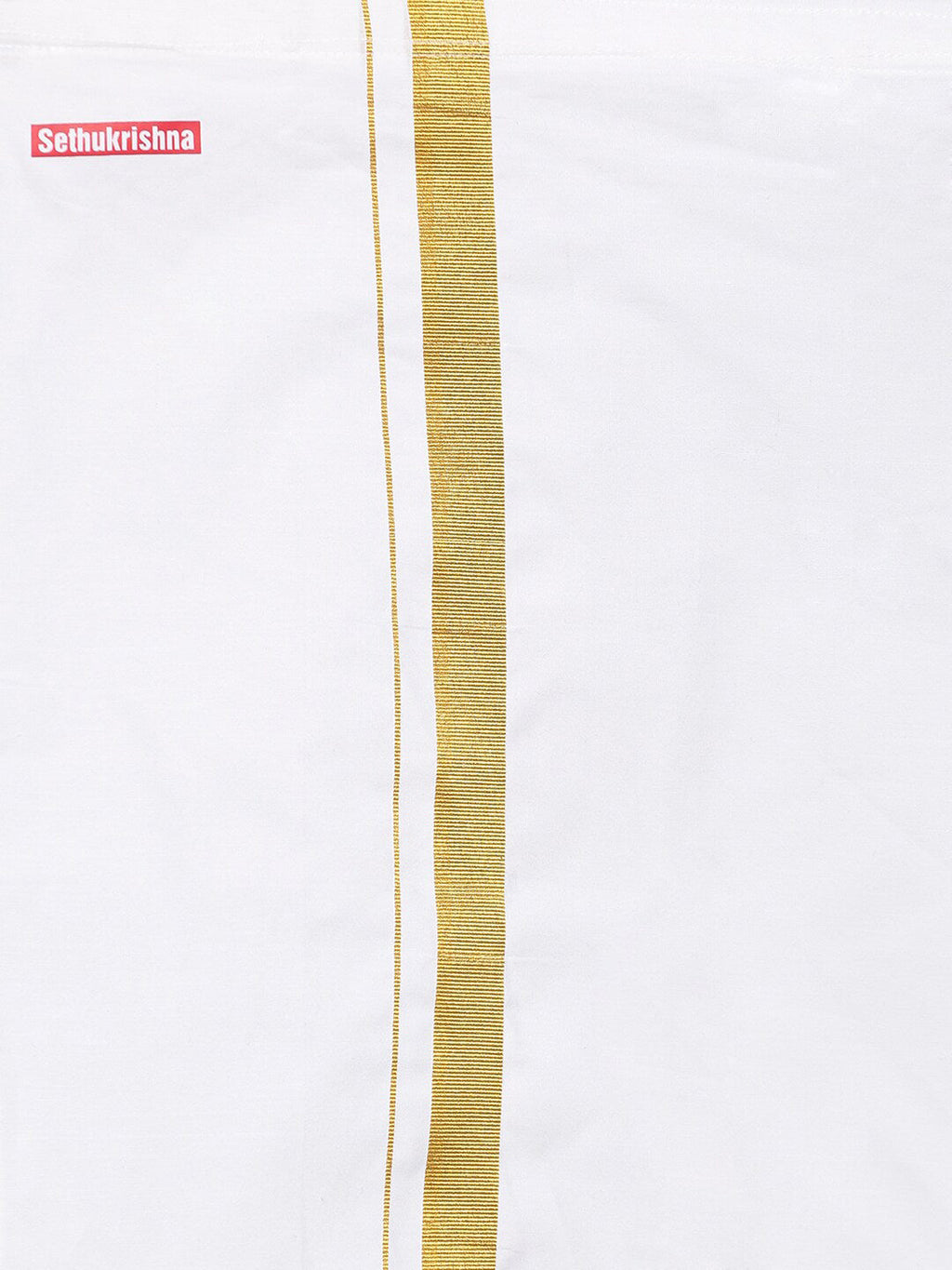 Sethukrishna Boys Cream-Coloured & Gold-Toned Shirt with Dhoti Set