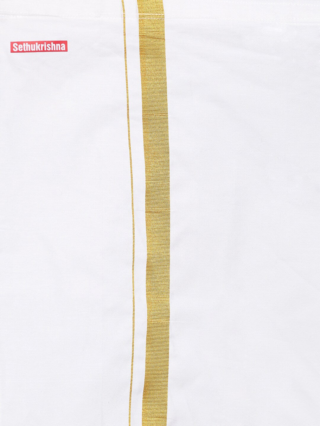 Sethukrishna Boys Cream-Coloured & Gold-Toned Shirt with Dhoti Set