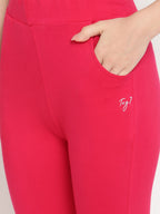 TAG 7 Women Magenta & Blue Pack of 2 Straight Fit Ankle-Length Leggings