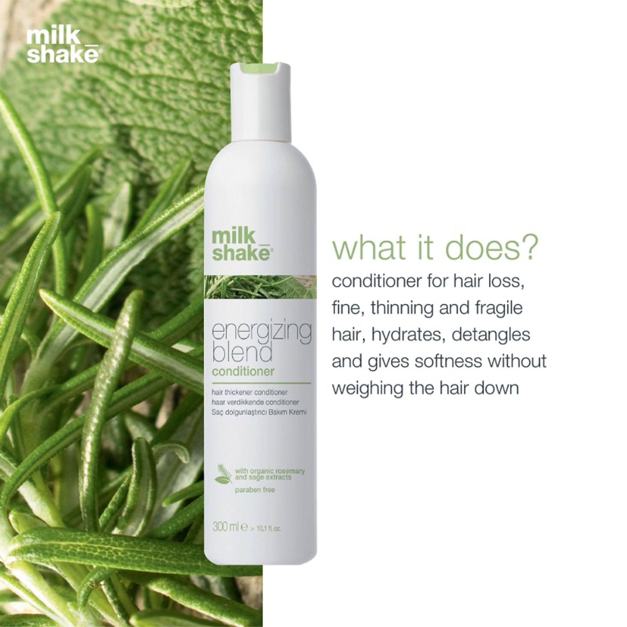 Milkshake Energizing Blend Conditioner For Hair Loss With Organic Rosemary & Sage