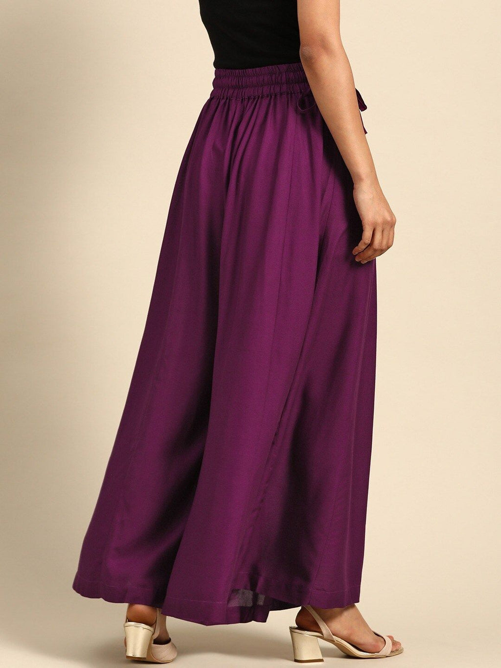 TAG 7 Women Rayon Flared Palazzos