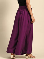 TAG 7 Women Rayon Flared Palazzos