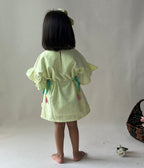 ArthLife Yellow Donuts Embroidered Dress