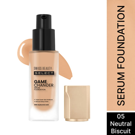 Swiss Beauty Select Game Changer Serum Foundation With Natural and Dewy Finish - 5. Neutral Biscuit