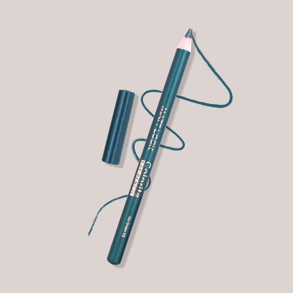 Matt Look Colorite Long Lasting Smudge Proof Eye Liner Pencil - Go Green 03 - Distacart