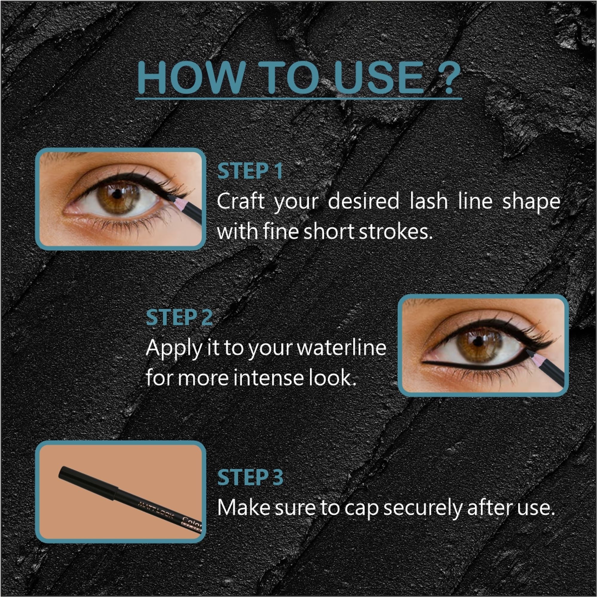 Matt Look Colorite Long Lasting Smudge Proof Eye Liner Pencil - Go Green 03 - Distacart