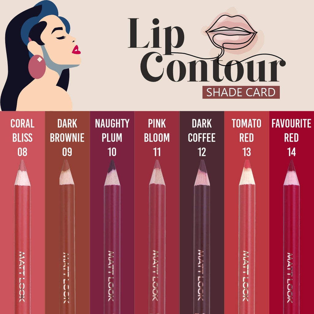 Matt Look Colorite Lip Contour Professional Matte Lip Color Pencil - Rich Ruby 16 - Distacart