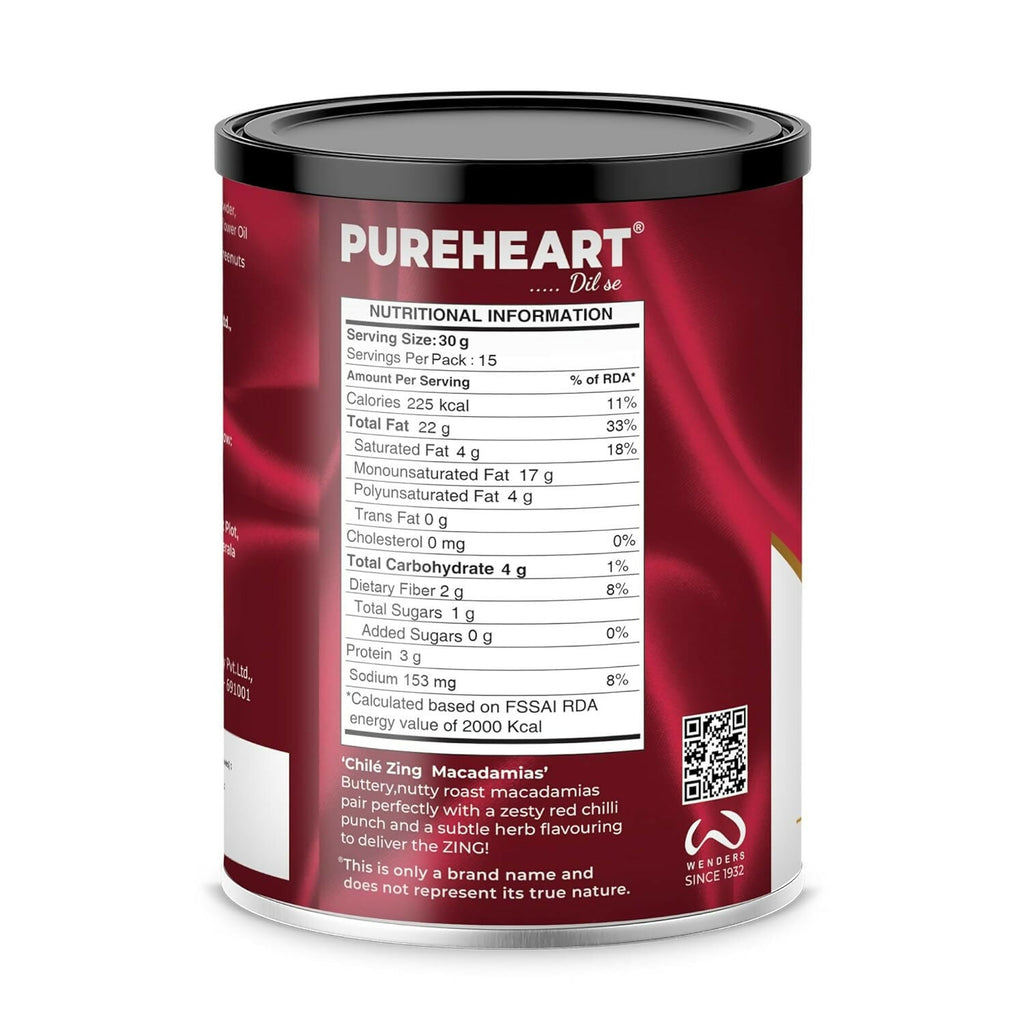 Pureheart Nutreat Chile Zing Macadamias - Distacart