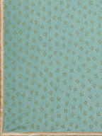Saree Mall Blue & Golden Quirky Print Saree - Distacart