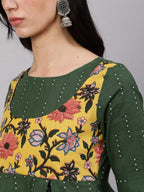 Aks Floral Printed Pure Cotton Kurti With Dhoti Pants