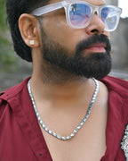 VOJ Men Silver Plated Stainless Steel Chain