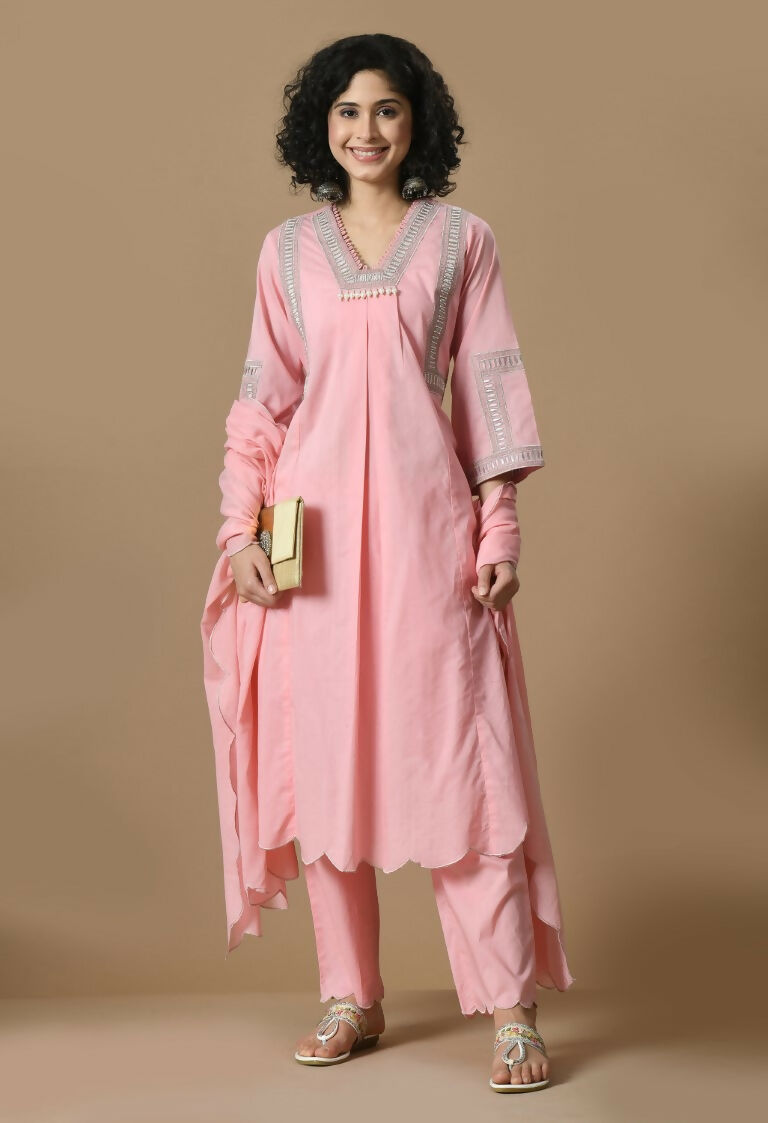 Joban Fashion Pink Cotton Kurta Set