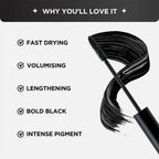 Bella Vita Organic Intense Drama Waterproof, Lengthening & Volumising Mascara Black