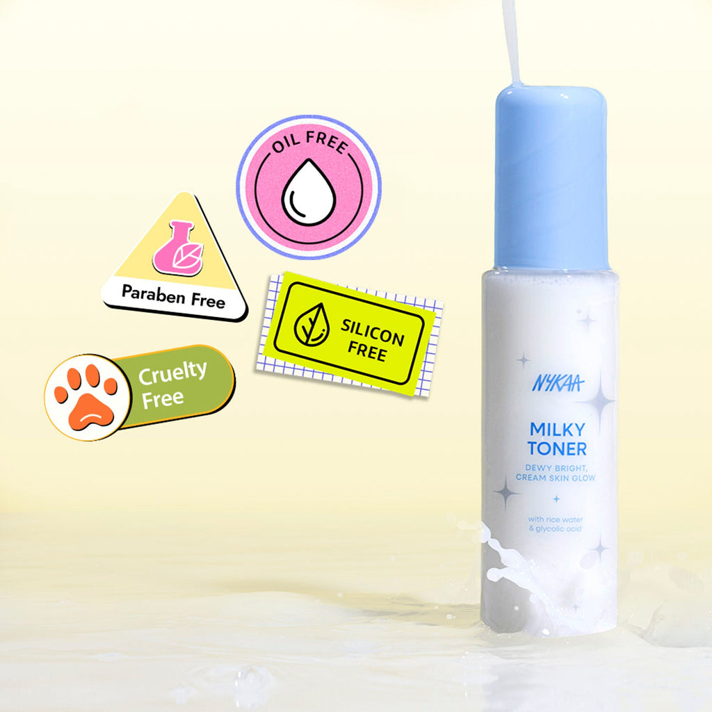 Nykaa Skin Rose Water Toner Mist with Hyaluronic Acid for Intense Hydration & Skin Barrier Repair - Rice Water and Glycolic Acid