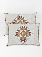 Spangle Red & Orange Ethnic Motifs 260 TC King Bedsheet with 2 Pillow Covers
