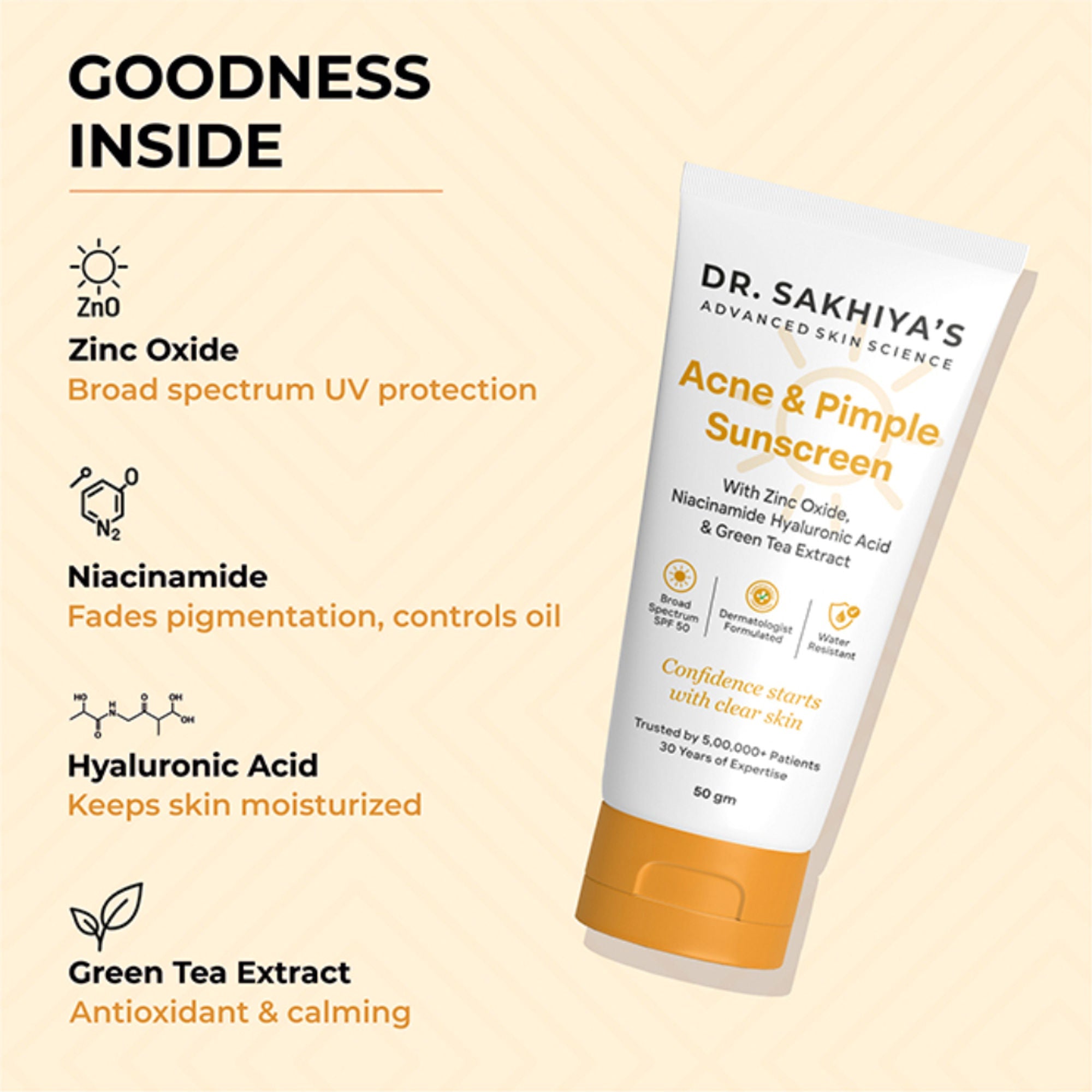 Dr.Sakhiya Acne & Pimple Sunscreen SPF 50 - Distacart