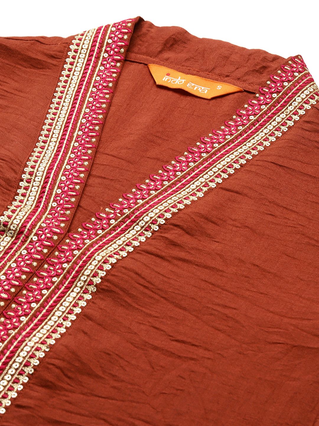 Indo Era Women Ethnic Motifs Embroidered Regular Sequinned Kurta with Trousers & With Dupatta - Distacart