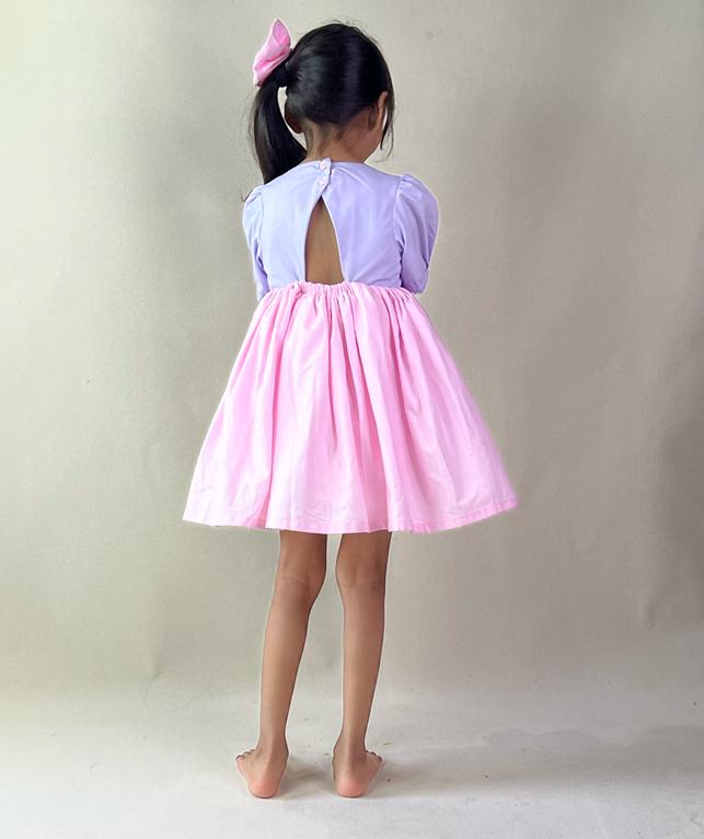 ArthLife Lavender Pink Permaid Party Wear Dress