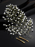 Panash Women Gold-Toned & White Embellished Hair Accessory Set